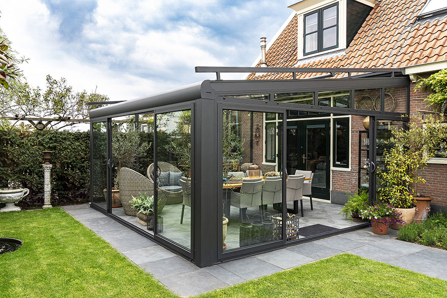 Aluxe Terrassendach Designline dunkel