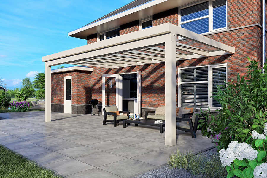 Aluxe Terrassendach Ultraline hell