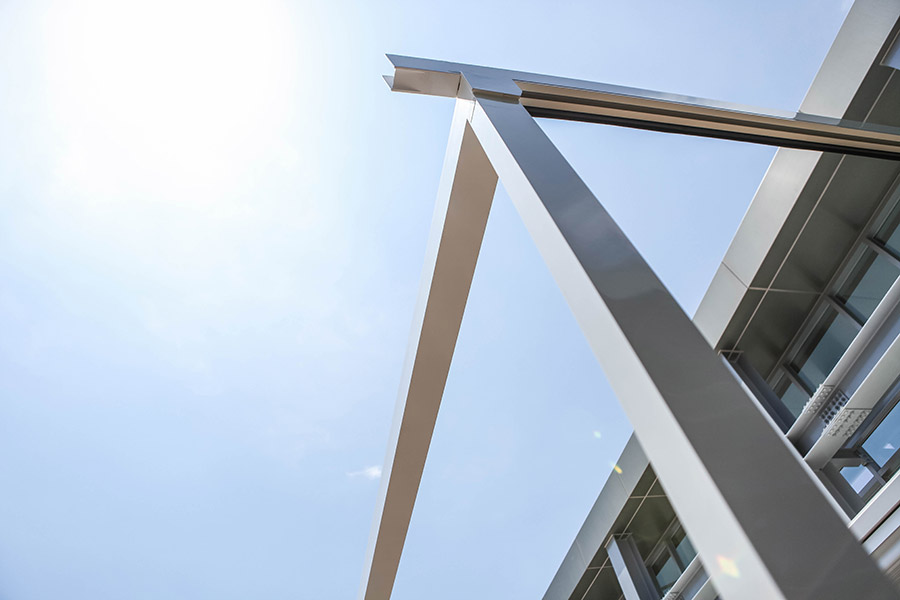 Lamellendach QUBE Center Detail