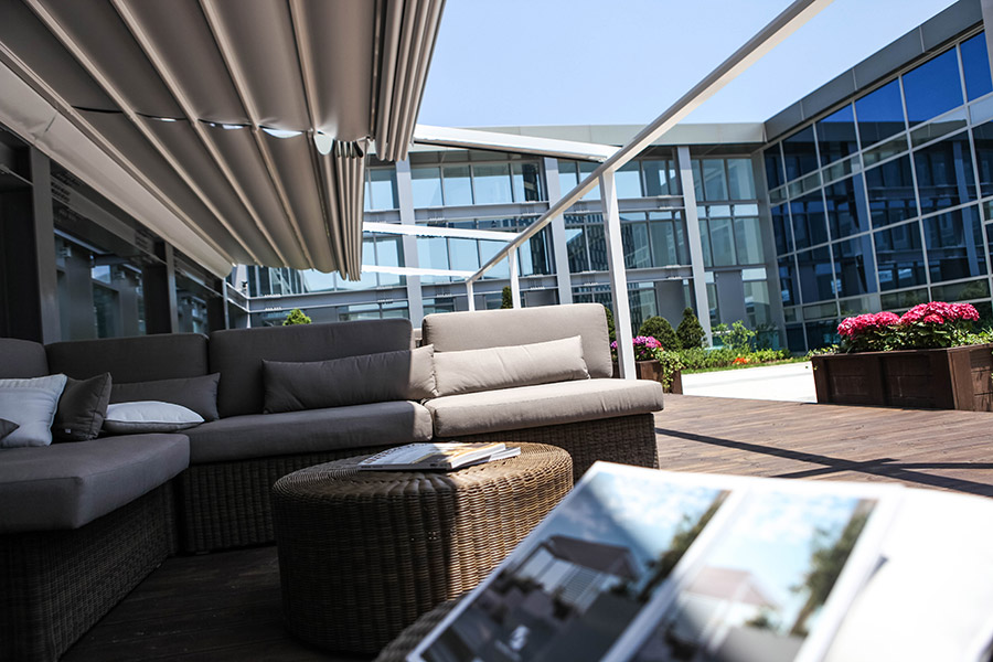 Lamellendach QUBE Center